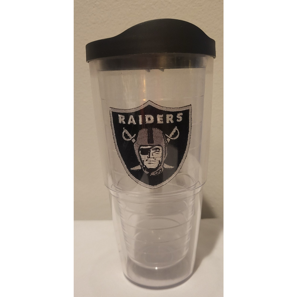 Tervis LV LA OAKLAND Raiders Large 24 oz Clear Tumbler Cup Official NFL Item